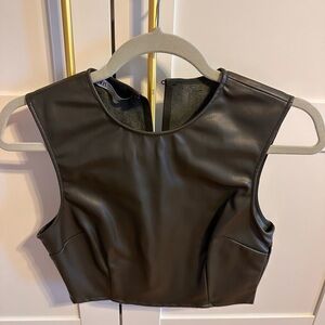 NEW Zara Faux Leather Crop Top